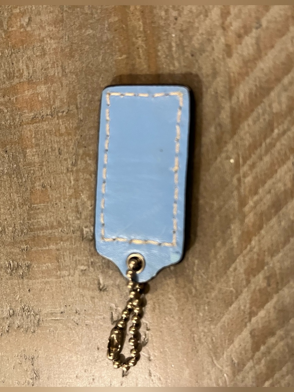Coach Blue and Cream Leather Hang Tag - Picture 5 of 5